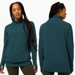 Lululemon Warm Down Funnel Neck Long Sleeve Sweatshirt Submarine Teal Size 10
